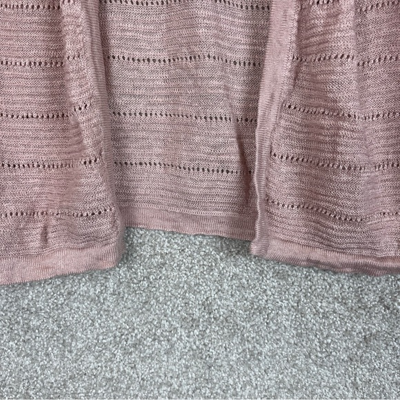 Cynthia Rowley Cardigan Womens Medium Pink Linen Long Sleeve Open Front- 1959* - Picture 5 of 11